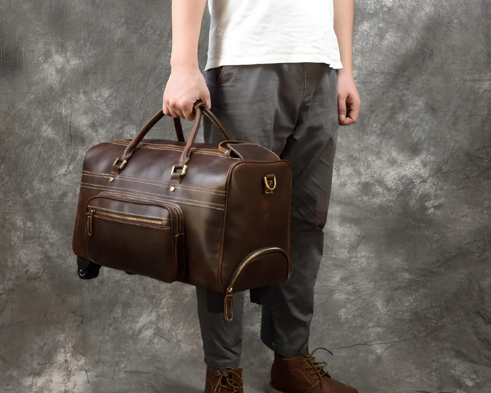 carry on leather bag